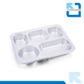 Popular 5 Dividers 304 Stainless Steel Fast Food Tray & Lunchbox with Lid